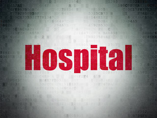 Health concept: Hospital on Digital Paper background