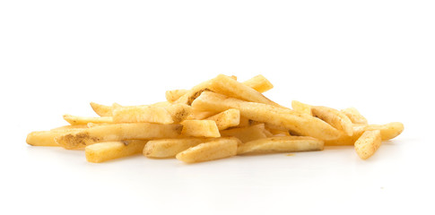 french fries on white background