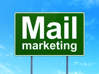 Marketing concept: Mail Marketing on road sign background