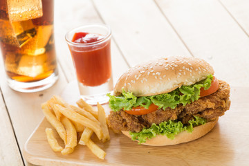crispy chicken burger