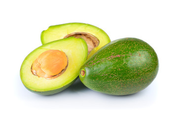 avocado on white background