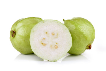 fresh guava on white background