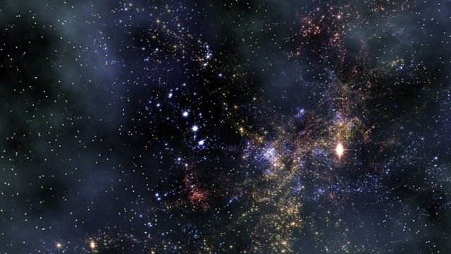 Space 2030: Traveling through star fields in deep space (Loop).