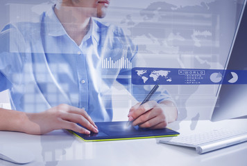 Graphic designer at work