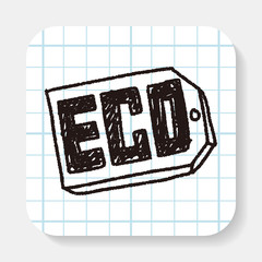 Environmental protection concept; ECO tag; doodle