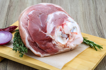 Raw pork knuckle