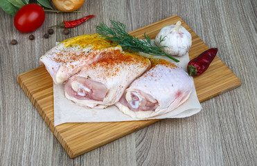 Raw chicken thights