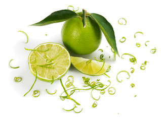 Lime ingredient zest and limes