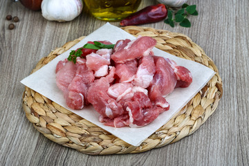 Diced pork meat