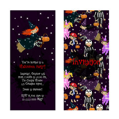 Cute invitation for kids Halloween party.