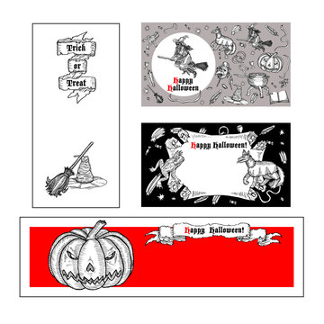 Set of Halloween banners. 