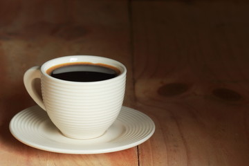 Espresso in white coffee cup