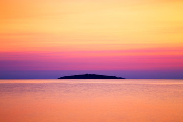 Fototapeta na wymiar View to Saint Ivan island at sunrise, Bulgaria