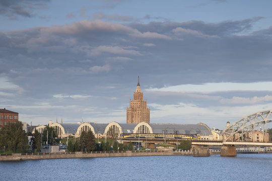 Railway Bridge and River Daugava, Riga