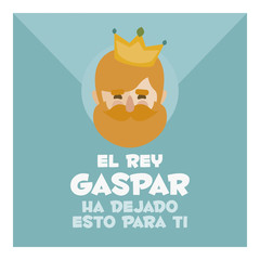 vectorized envelope on a green background. text: king Caspar left this for you.