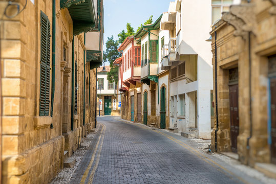 Asim efendi street, narrow historic street in central Nicosia