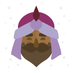 King Balthazar. Christmas ornament isolated vector. Magi.