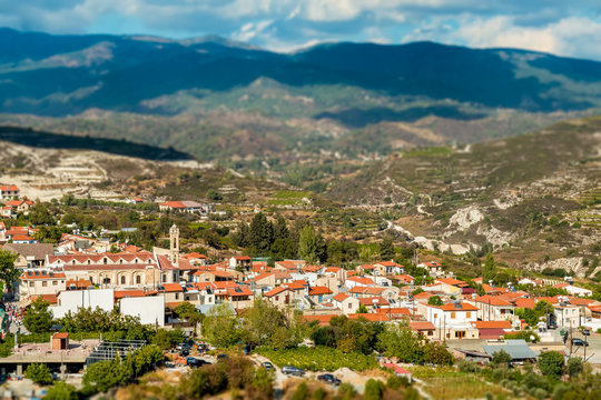 Omodos, traditional village in the Troodos Mountains. Limassol District, Cyprus