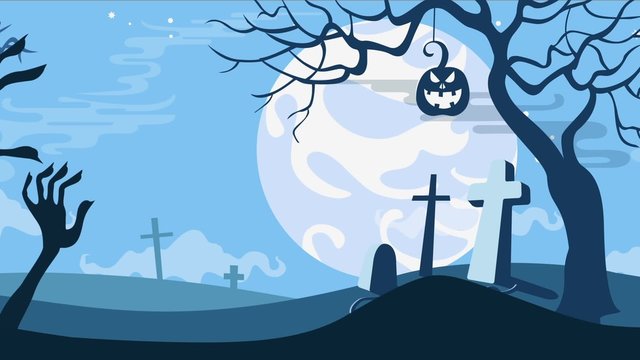 Halloween cartoon seamless looped animated background.