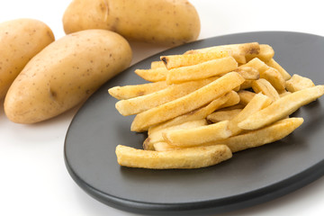 french fries on white background