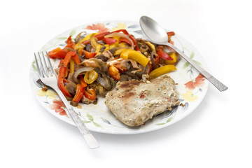Baked meat with vegetables