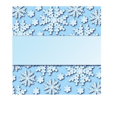 Beautiful winter background with snowflakes and place for your text. Vector illustration.