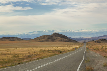Asphalt road in the highlands