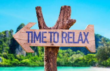 Time to Relax arrow with beach background