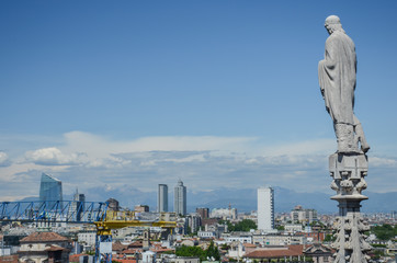 Obraz premium View from the roof of Milan cathedral, Duomo di Milano