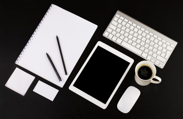 mock up on a black background