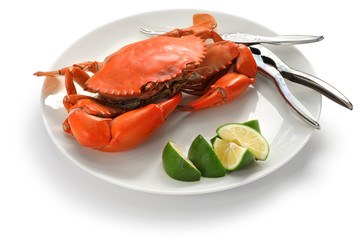 steamed mud crab, male