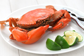 steamed mud crab, male