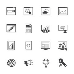 Big data icons set, SEO concept