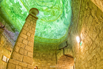 Paris Catacombs green ceiling detail