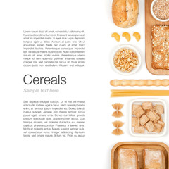 cereals on white background 