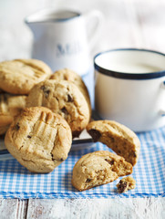 Peanut butter cookies with chocolate chips
