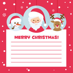 Santa Claus. vectorized letter on a red background