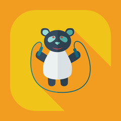 Flat modern design with shadow icons panda athlete
