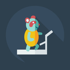 Flat modern design with shadow icons panda athlete