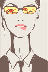 Business woman thinking about vacation 2