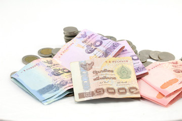 Thai cash on isolated background.