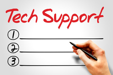 Tech Support blank list, business concept