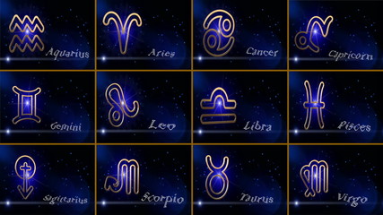 zodiac signs animated - Powered by Adobe