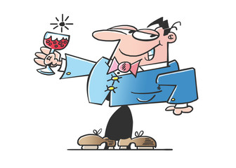 man with a glass in his hand