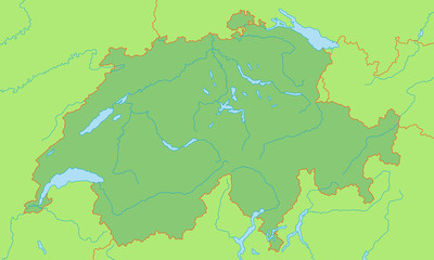 Fototapeta premium Schweiz in grün - Vektor
