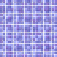 Blue Mosaic Tiles Texture with White Filling. Vector