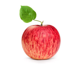 Red apple on white background
