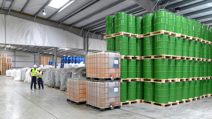 Skilled workers in logistics company