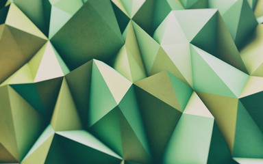 Abstract Yellow and Green Low Poly 3D Background