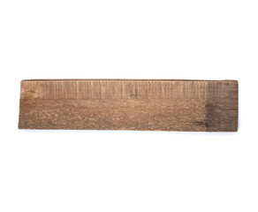 Old wooden board on a white background..